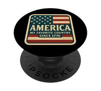 América Mi país favorito desde 1776 4 de julio Vintage USA PopSockets PopGrip Adhesivo