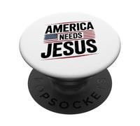 América Necesita Jesús Cristianos Patriotas PopSockets PopGrip Adhesivo