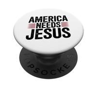 América Necesita Jesús Patriotas Cristianos PopSockets PopGrip Adhesivo