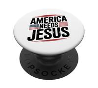 América Needs Jesus Cristianos Patriotas PopSockets PopGrip Adhesivo
