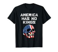 América no Tiene Reyes Democracia Bandera de Estados Unidos Calavera Camiseta gráfica económica