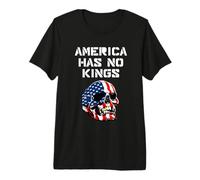 América no Tiene Reyes Democracia Bandera de Estados Unidos Calavera Camiseta Premium