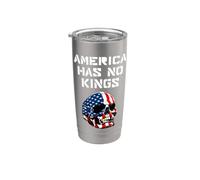 América no tiene reyes democracia bandera de Estados Unidos calavera Vaso térmico de acero inoxidable de doble pared