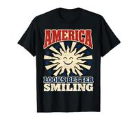 America Patriotic se ve Mejor Sonriendo Retro Camiseta gráfica económica