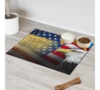 America Patriotic Symbols Tapete de alimentación de mascotas para gatos y perros, tapete de comida para mascotas, tapete absorbente y antideslizante que contiene derrames, protege suelos, 12 x 20
