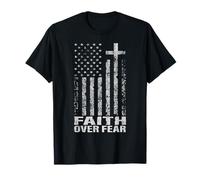 America Pride US Flag Faith Over Fear Christian Bible Prayer Camiseta