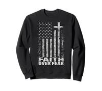 America Pride US Flag Faith Over Fear Christian Bible Prayer Sudadera