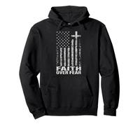 America Pride US Flag Faith Over Fear Christian Bible Prayer Sudadera con Capucha