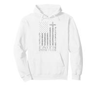 America Pride US Flag Faith Over Fear Christian Bible Prayer Sudadera con Capucha, Unisex para Adultos, Blanco, S