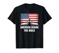 America Reads The Bible - United States Flag Christian Faith Camiseta