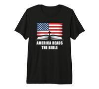 America Reads The Bible - United States Flag Christian Faith Camiseta Premium