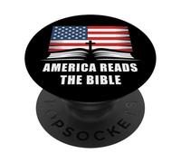 America Reads The Bible - United States Flag Christian Faith PopSockets PopGrip Adhesivo