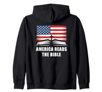 America Reads The Bible - United States Flag Christian Faith Sudadera con Capucha