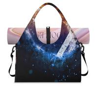 America Space - Bolsa de lona deportiva con compartimento para zapatos, bolsa de fin de semana, bolsa de equipaje para gimnasio, yoga, viajes, color, L, Bolsa de viaje