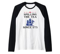 America Spilling The Tea Since 1773 American History Teacher Camiseta Manga Raglan