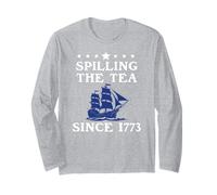 America Spilling The Tea Since 1773 American History Teacher Manga Larga