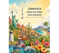 America State by State Coloring Book: 50 States + D.C., Puerto Rico & U.S. Territories