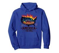 America The Grill Sudadera con Capucha, Unisex para Adultos, Azul Real, S