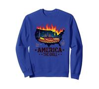 America The Grill Sudadera, Unisex para Adultos, Azul Real, XL