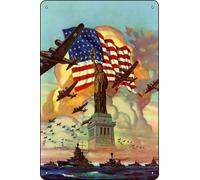 América, Tierra De Libertad Letrero De Metal Divertido Cartel De Chapa Resistente Y Duradera Letreros De Estaño para Pared Clube Patio 20X30Cm