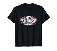 América Tierra de los Valientes con águila y Bandera Camiseta