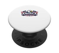 América Tierra de los Valientes con águila y Bandera PopSockets PopGrip Adhesivo