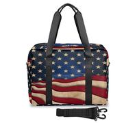 America Travel - Bolsas de lona para mujeres y hombres, 4 de julio, fin de semana de Estados Unidos, bolsa de noche de 32 L, bolsa de mano grande para viajes, deportes, gimnasio, color, (32 L) UK,
