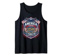 America Turns 250 I Turn 50 Since 50th Birthday Emblem Camiseta sin Mangas