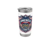 America Turns 250 I Turn 50 Since 50th Birthday Emblem Vaso térmico de acero inoxidable de doble pared