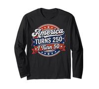 America Turns 250 I Turn 50 Since 50th Birthday Retro Manga Larga