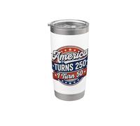 America Turns 250 I Turn 50 Since 50th Birthday Retro Vaso térmico de acero inoxidable de doble pared