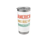 AMERICA WAS BUILT BY IMMIGRANTS - Derechos de los refugiados Vaso térmico de acero inoxidable de doble pared