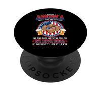 America We Love Dogs Dachshund Dog and Beer 4th of July PopSockets PopGrip Adhesivo