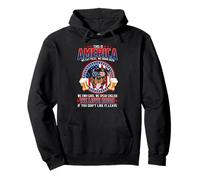 America We Love Dogs Rottweiler Dog and Beer 4th of July Sudadera con Capucha