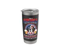 America We Love Dogs St Bernard Dog and Beer 4th Of July Vaso térmico de acero inoxidable de doble pared