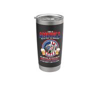 America We Love Dogs Weimaraner Dog and Beer 4th Of July Vaso térmico de acero inoxidable de doble pared