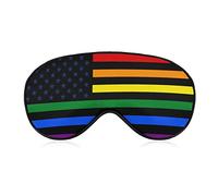 AmericaLGBT Gay Pride Rainbow Flag Antifaz para dormir suave con los ojos vendados, portátil, con correa ajustable para hombres y mujeres