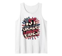 American 1ST Grade Vibes Happy Band Teacher Crew Recuerdo Camiseta sin Mangas