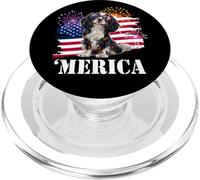 American 4th July Fourth USA Flag Tri Color Cavalier Dog PopSockets PopGrip para MagSafe