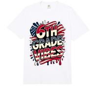 American 6TH Grade Vibes First Day My Patriotic Teacher Crew Comfort Colors Adult Heavyweight T-Shirt