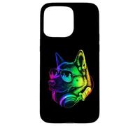 American Akita DJ Auriculares Retro Music Dog Lover Carcasa para iPhone 15 Pro Max