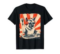 American Akita DJ House Music Retro Perro Amante Camiseta