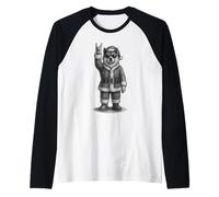 American Akita Rock Music Navidad Amante de los Perros Camiseta Manga Raglan