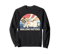 American Akita Rolling Fatties Juego de Palabras Broma Amante de Perros Sudadera