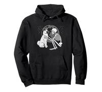 American Akita Skeleton Moon Halloween Amante de los Perros Sudadera con Capucha