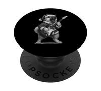 American Akita Tocando Guitarra Navidad Perro Amante PopSockets PopGrip Adhesivo