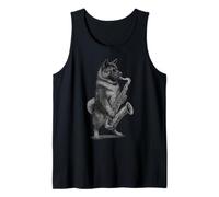 American Akita Tocando Saxofón Jazz Música Amante de los perros Camiseta sin Mangas