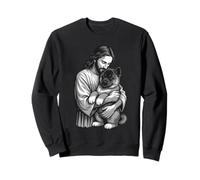 American Akita Y Jesús Christian Faith Amante De Los Perros Sudadera