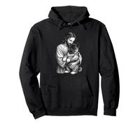 American Akita Y Jesús Christian Faith Amante De Los Perros Sudadera con Capucha
