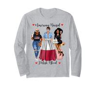 American and Polish Blood Black Mujer Manga Larga